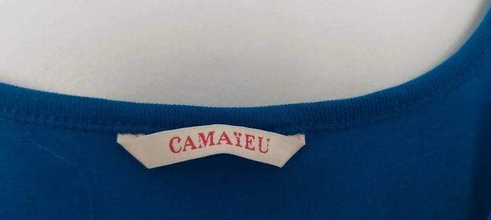 Débardeur bleu roi à bretelles Camaïeu taille 36 en très bon état - photo numéro 3