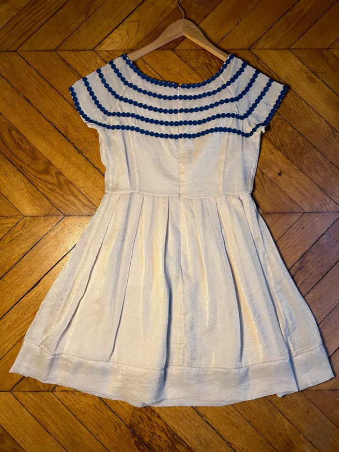 Sublime robe beige et bleu marine T38 - photo numéro 2
