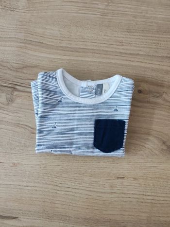 T-shirt marine et blanc garçon naissance orchestra