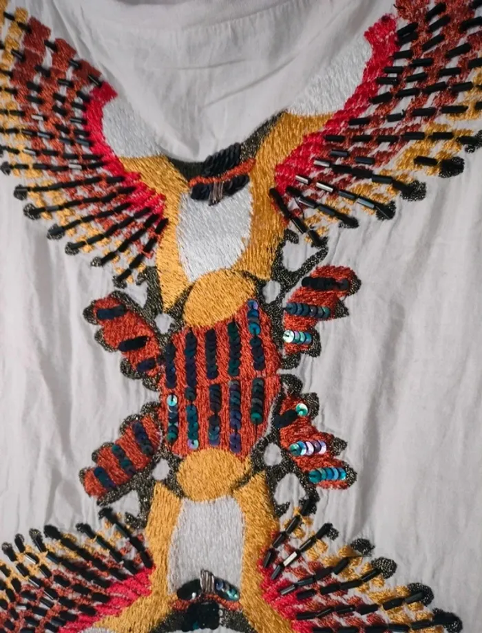 T-shirt oiseaux Morgan XS/36 - photo numéro 2
