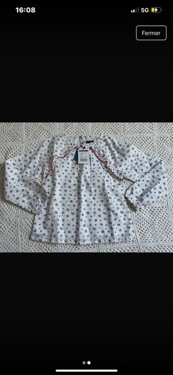 Blouse sergent major fleurie 8 ans