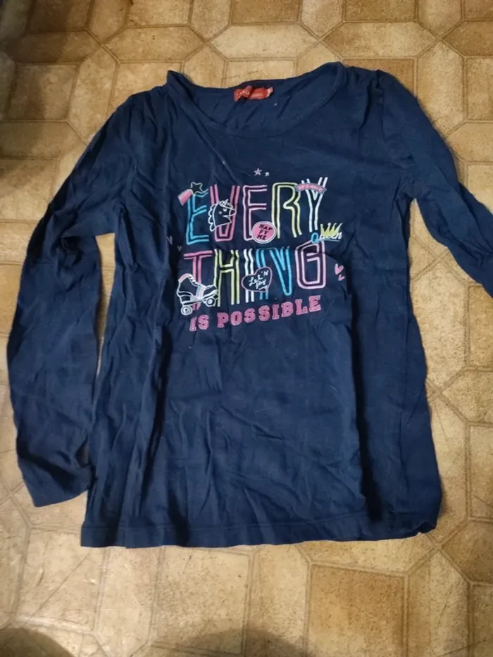 T-shirt manches longues tissaia 10 ans