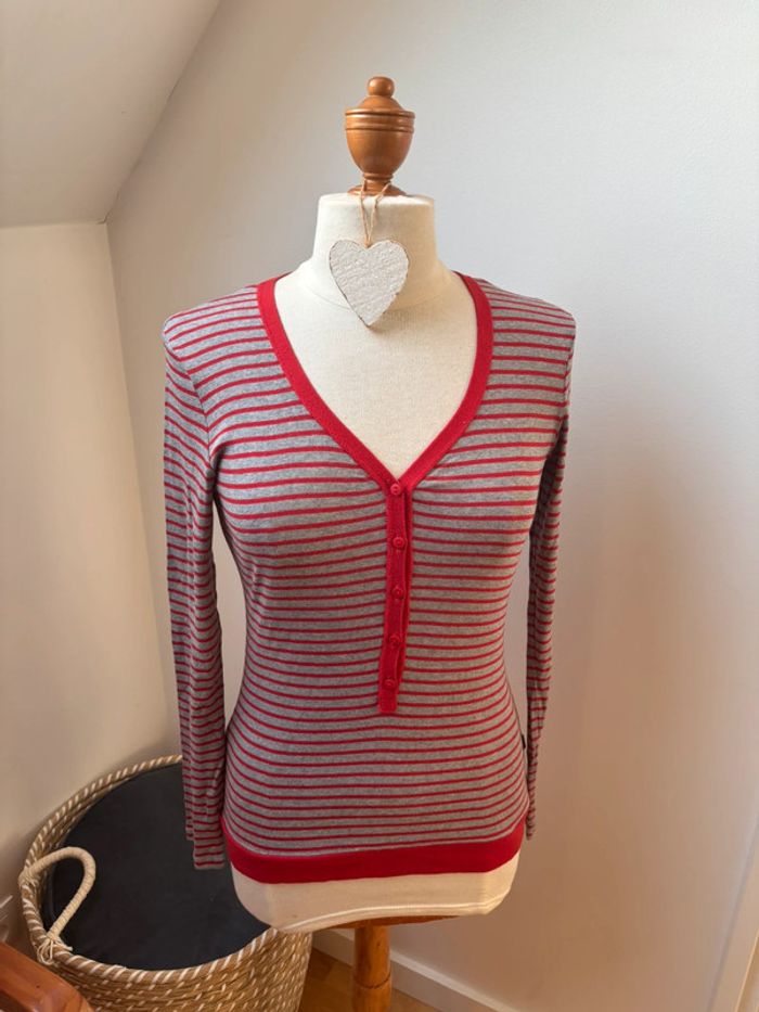 T-shirt ML - marinière - Taille 40 - photo numéro 2