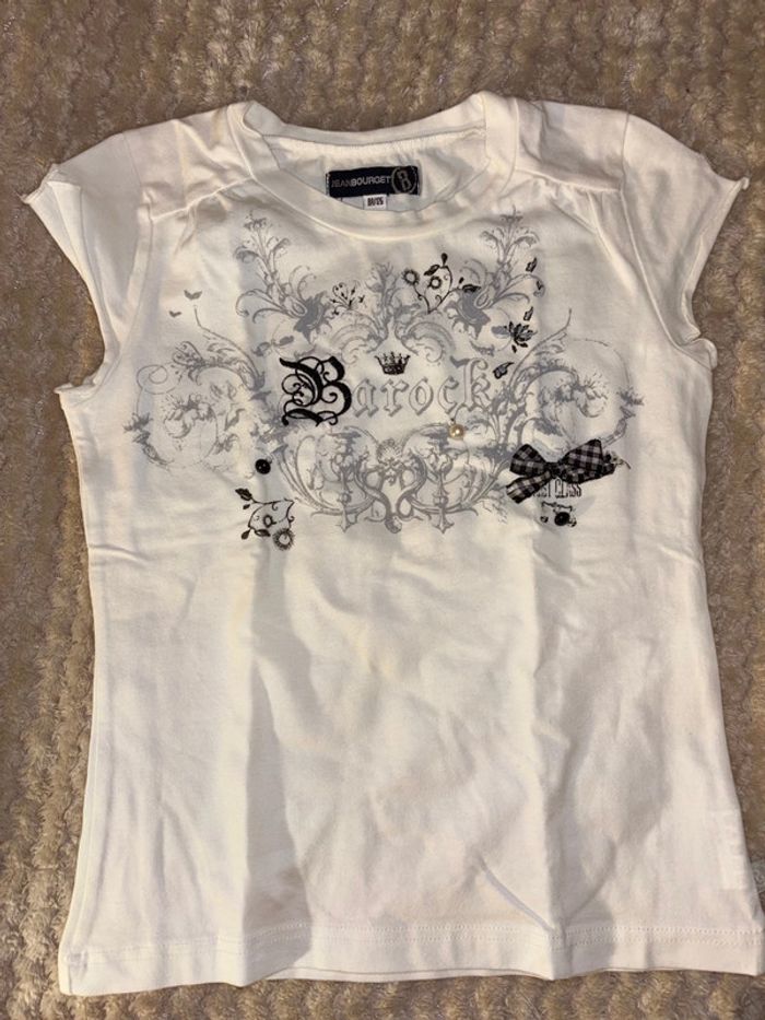 T-shirt Jean Bourget blanc imprimé Rock