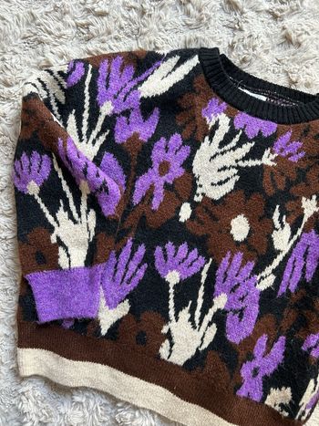 Pull Promod taille L à fleurs automne/hiver femme