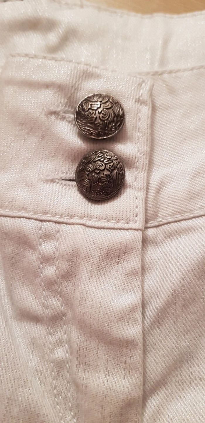 Lot pantalons jeans blancs 12 ans Okaidi - photo numéro 4