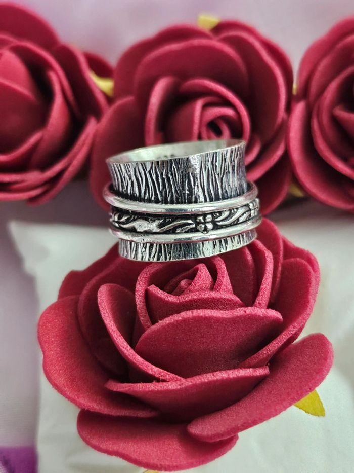 Bague en argent sterling 925 avec ses anneaux tournants - photo numéro 3