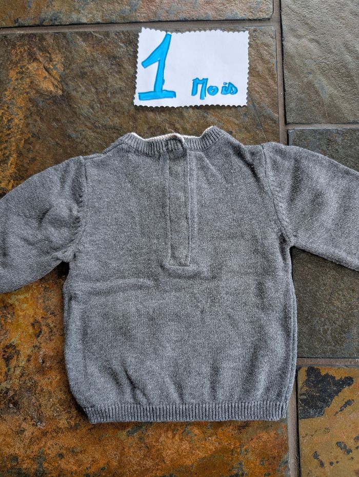 Pulls 1 mois garçon gris - photo numéro 2