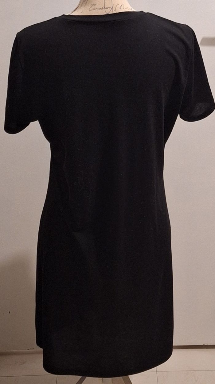 Chemise de nuit noire imprimée tête de chat - photo numéro 3