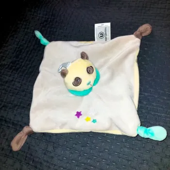 Doudou panda gris, jaune U tout petits Neuf