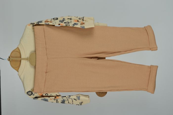 Ensemble Bébé Mixte 6–9 Mois Safari – Tenue Adorable Coton Côtelé Sable & Terracotta - photo numéro 3