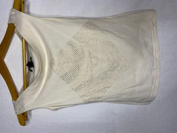 Débardeur T-shirt crème mango jeans femme