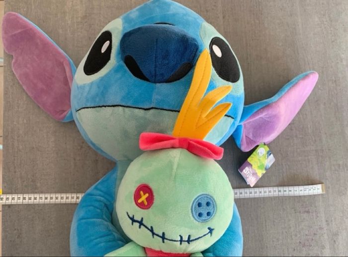 Grande peluche 50 cm Stitch avec doudou Scrump - photo numéro 8