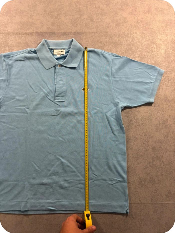 Polo Lacoste Bleu Clair logo brodé vert Taille L - photo numéro 7