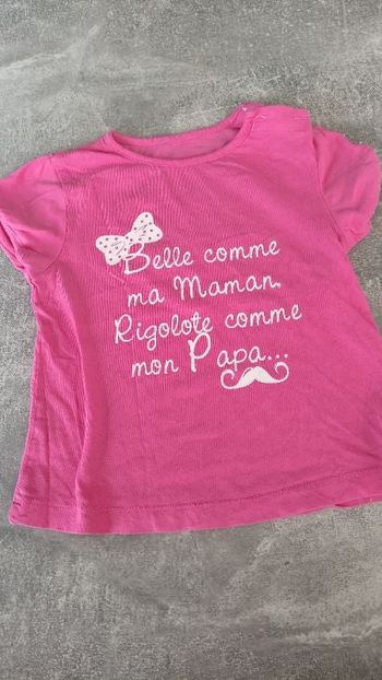 Tee-shirt manches courtes bébé fille 18 mois