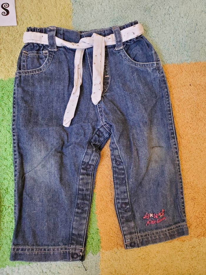 Lot 2 pantalons jean - fille - 12 mois - TBE - photo numéro 5