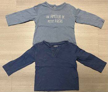 Lot de 2 t-shirts bleu Vertbaudet 6 mois