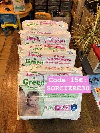 Couche taille 5 Love and green : 160 couches