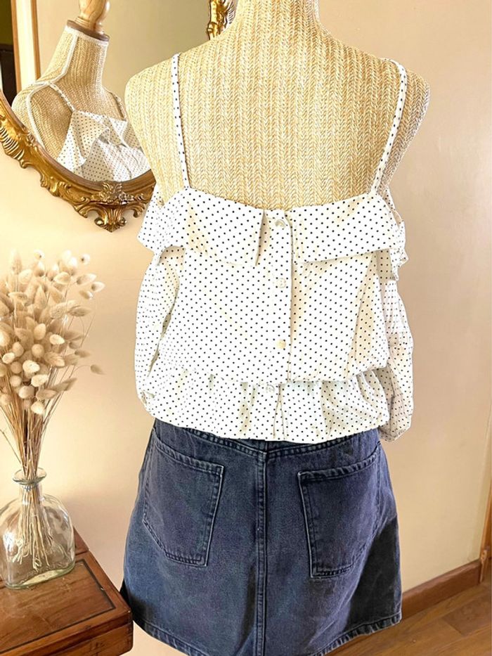 Sublime Top blanc à Pois noir Vintage dressing - photo numéro 10