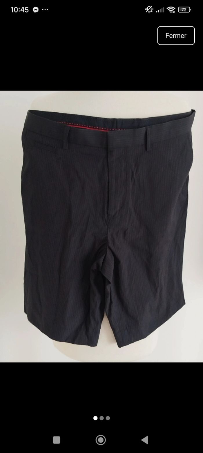 Short chino noir à fines rayures bleu Brice taille 44 - photo numéro 1