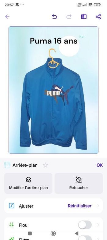 Très belle veste Puma neuve 16 ans