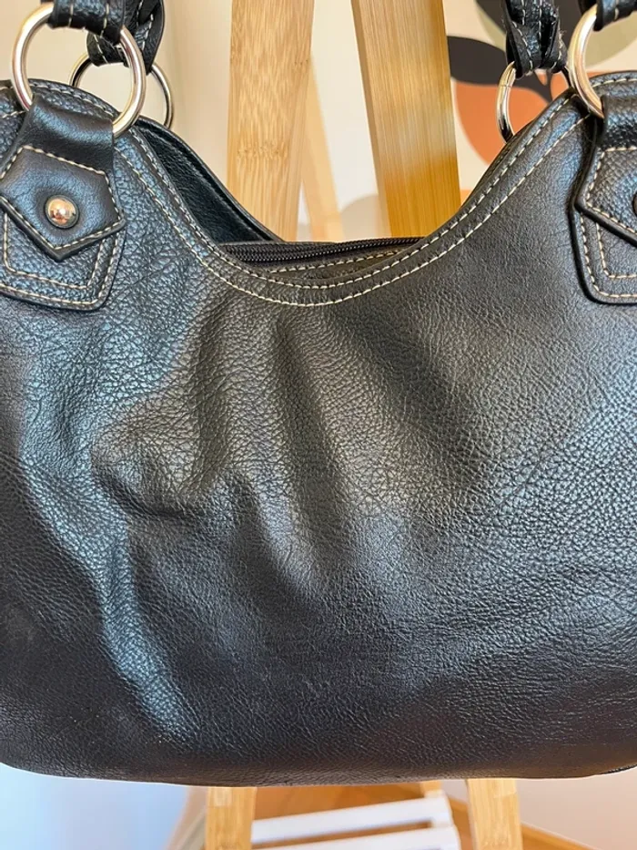Sac noir vintage y2k marque Rosetti en cuir parfait état [ref2506SBl82] - photo numéro 4