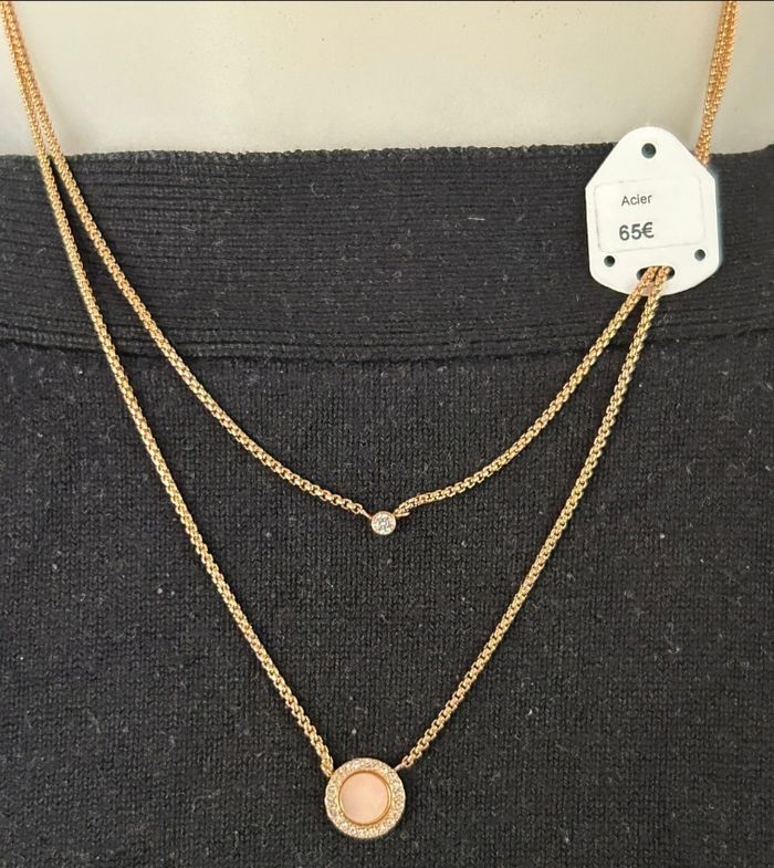 Parure collier et bracelet fossil rosegold