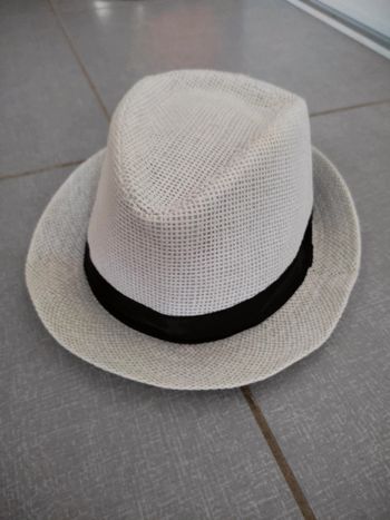 Chapeau paille papier blanc T.58