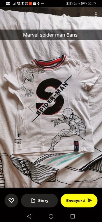 T-shirt spider man a sequin marvel