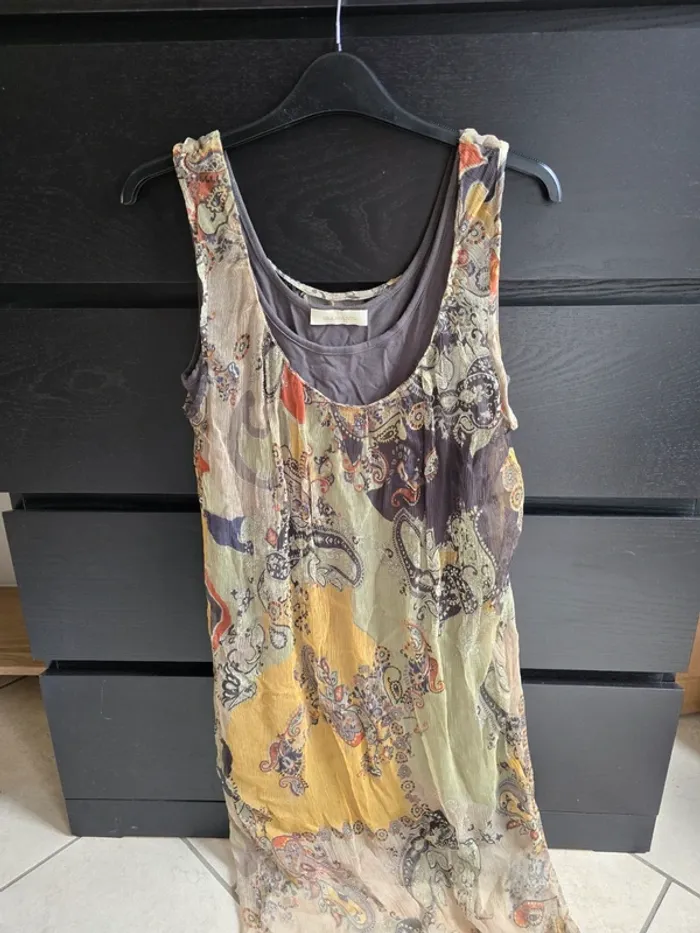 robe grise verte jaune Bramante