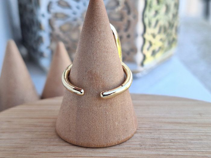Bague ovale ouverte Doréé , avec un design simple et Minimaliste, Ajustable - photo numéro 3