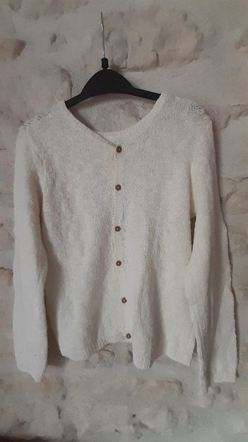 Gilet blanc effet tricot 10ans