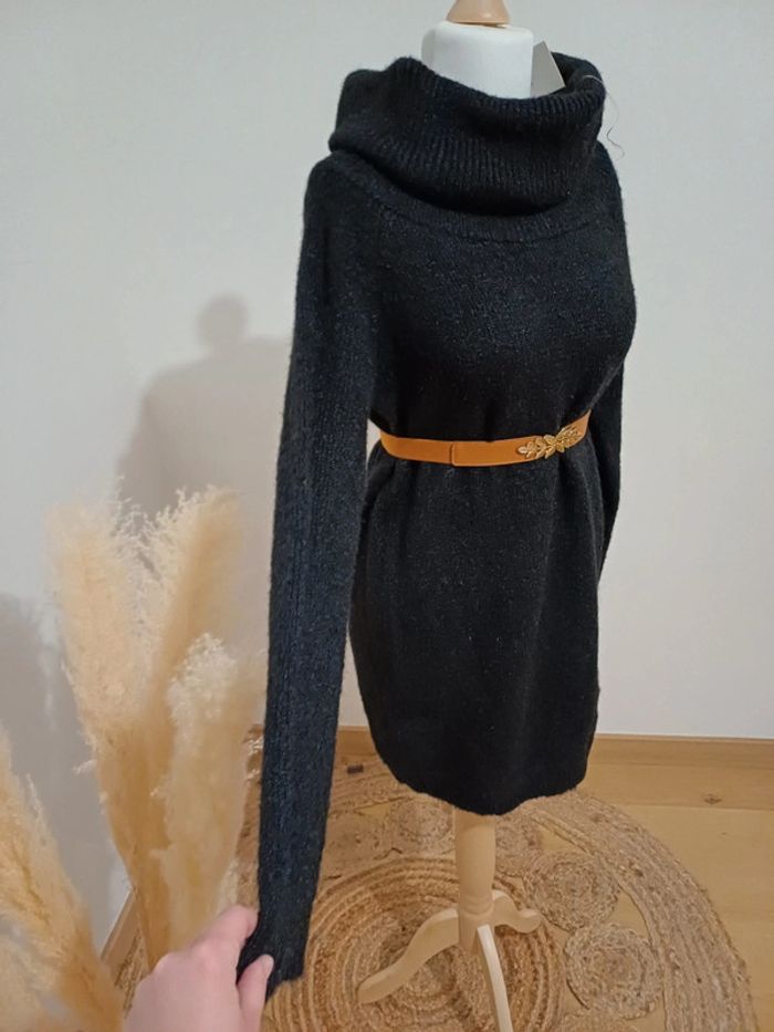 Robe noire chaude à col roulé neuve Flamant Rose taille M/L 38/40 - photo numéro 6