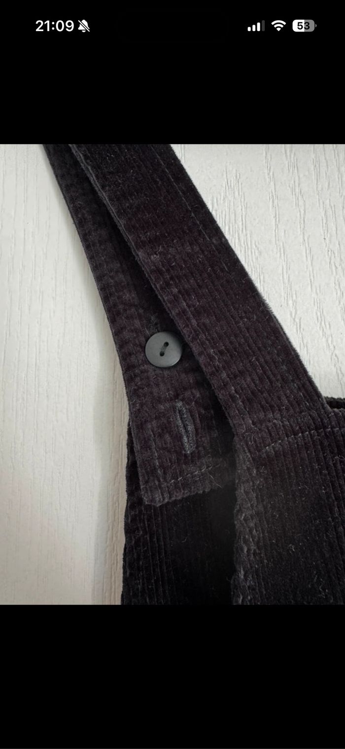 Robe salopette noir velours côtelé - photo numéro 5