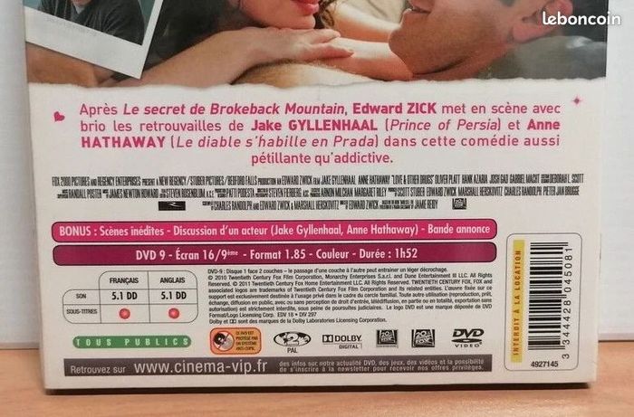 Dvd film avec Jake Gyllenhaal et Anne Hathaway - Comédie Romantique. - photo numéro 4
