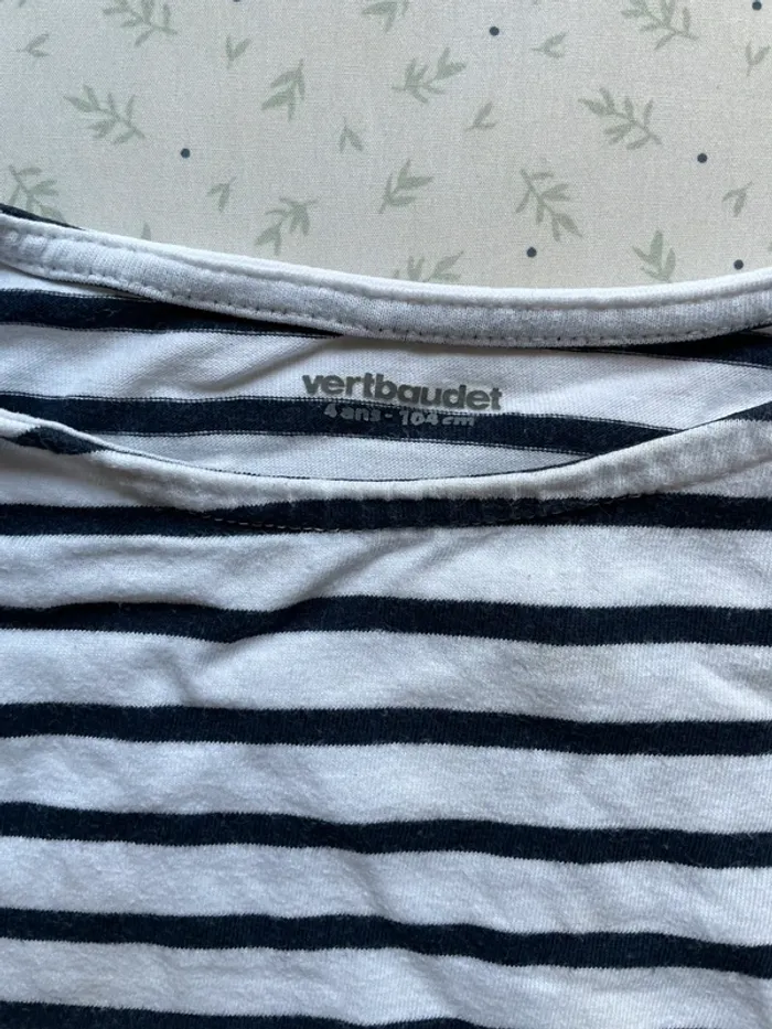 TEE shirt marinière vertbaudet 4 ans - photo numéro 2