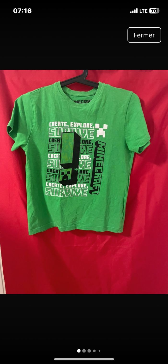 T shirt enfant mine craft