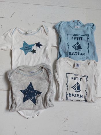Lot de 4 bodies manches longues Petit Bateau