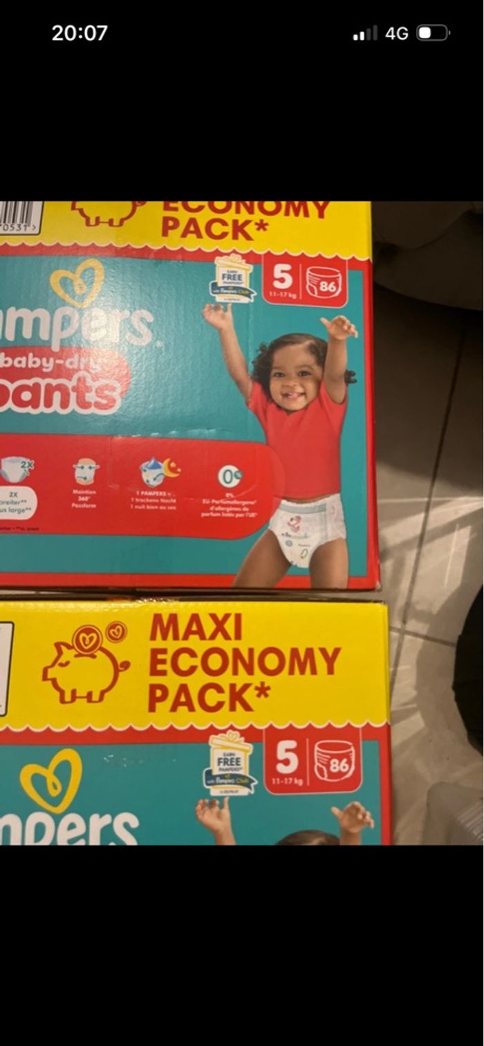 2 cartons couches pants t5 Pampers - photo numéro 2