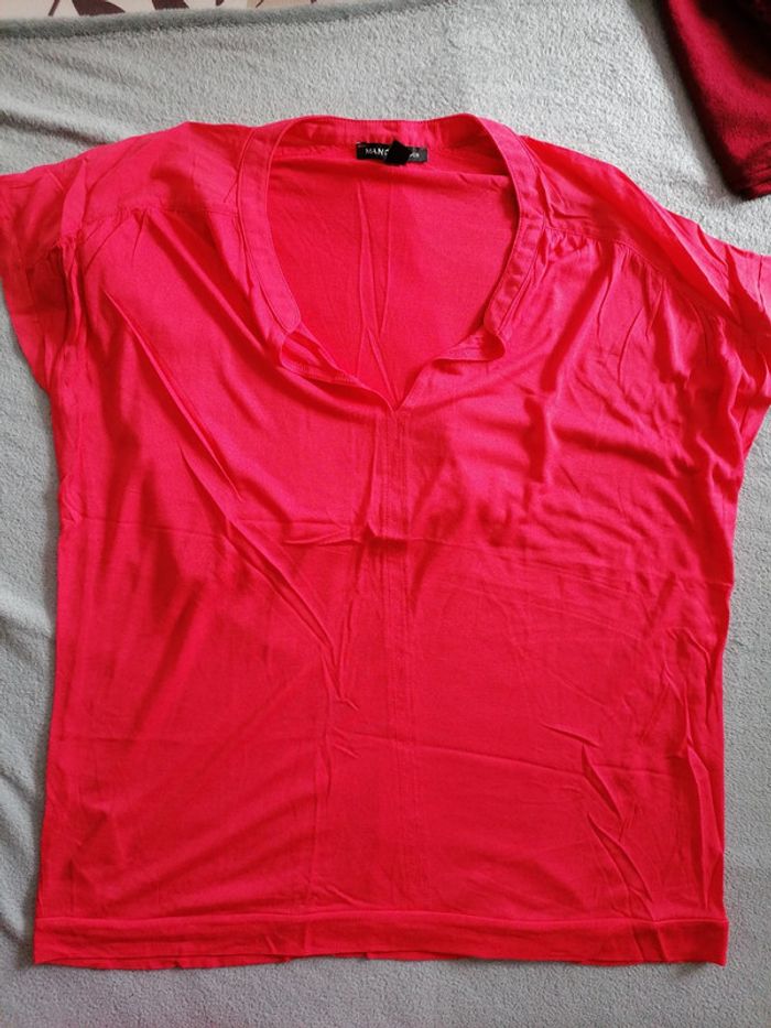 Lot t shirt femme ton rouge rose - photo numéro 2