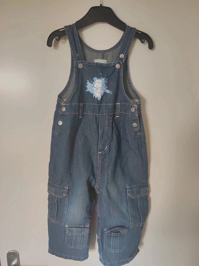 Salopette en Jean bleu blanc Kimbaloo