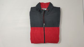 Vêtement sweat veste polaire zippé rouge et gris Starter taille L #Retrostreet