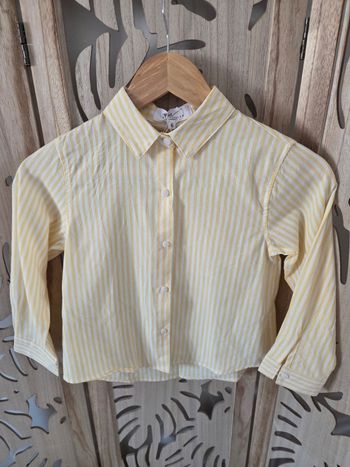 Chemise rayée jaune brodée Summer Lover taille S