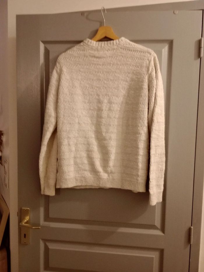 Pull homme taille s mailles blanc cassé c2 - photo numéro 5