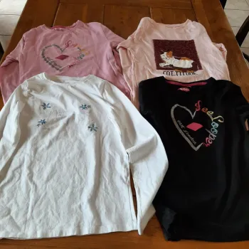 Lot 4 T-shirts Fille Lee Cooper et autres 12 ans