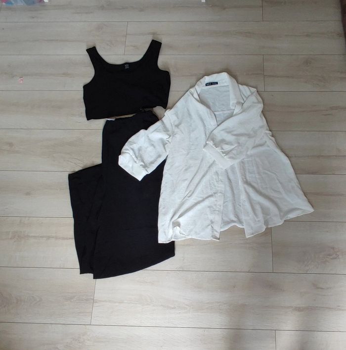 Ensemble de grossesse 3 pièces pantalon/haut/chemise