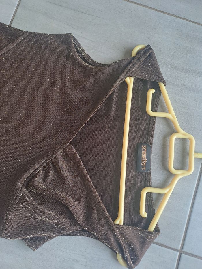Blouse marron pailleté doré Scudetto - photo numéro 2