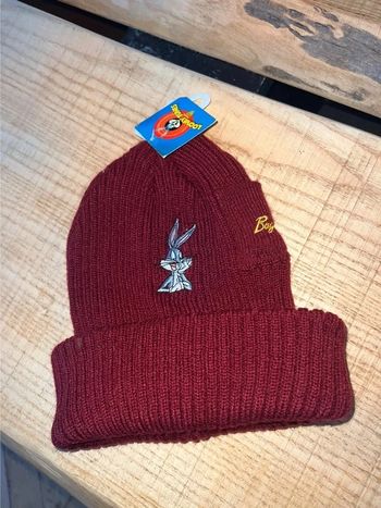 Bonnet côtelé vintage neuf avec étiquette bugs bunny looney tunes T.U enfant