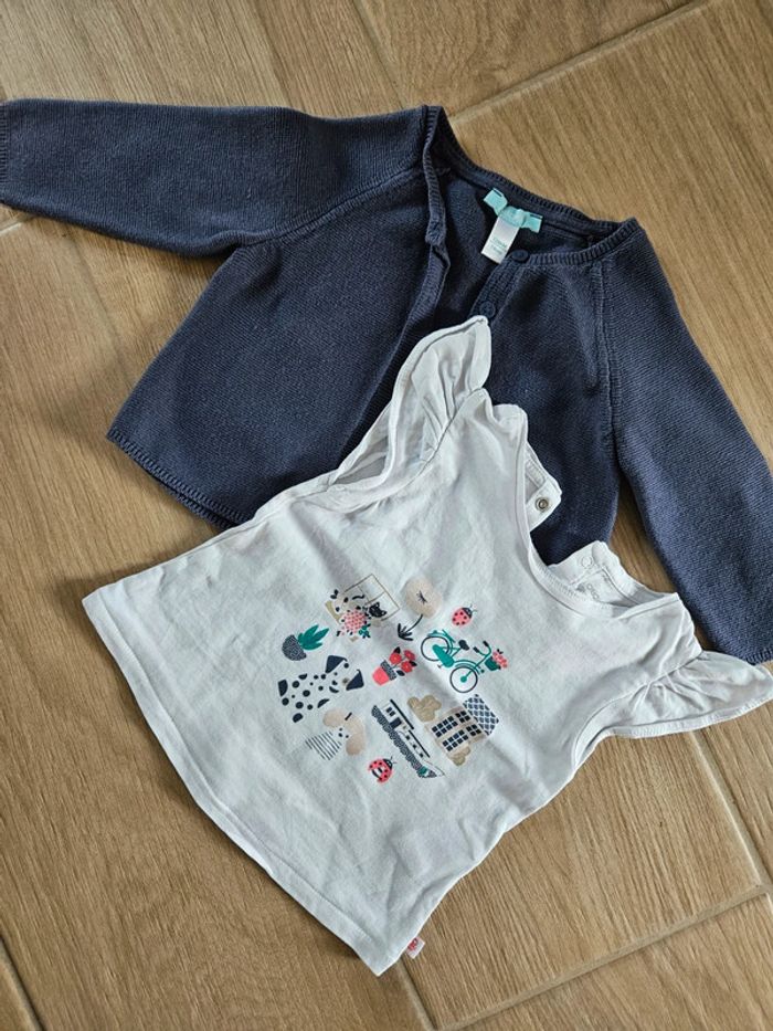 gilet + tee shirt 12 mois
