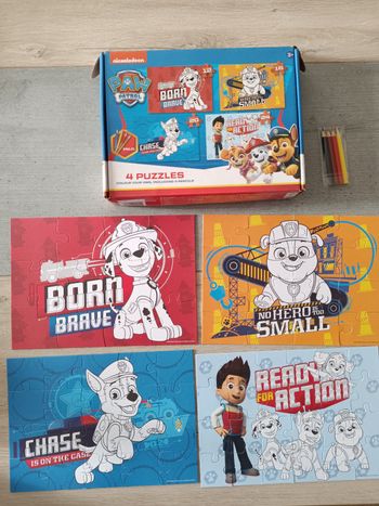 4 puzzles évolutif coloriage pat patrouille 